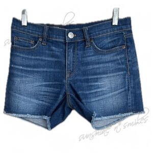 J. Crew JCREW Indigo Distressed Denim Cut-Off Shorts style A0813 ~ size 25
